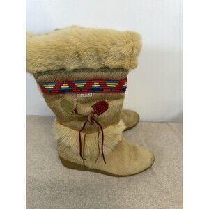 TECNICA Fur Winter Snow Indian Boots Women's Mede Italy Sz US 7 /EU38